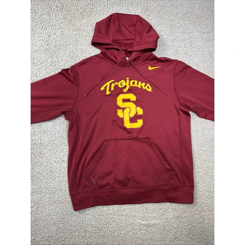 University Southern California Nike Therma-Fit Hoodie Men's M Red NCAA Football